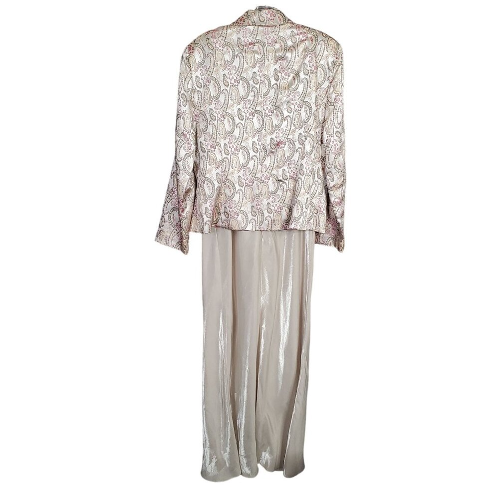 Patra Size L 14 Suit Slip Dress Brocade Jacket Formal Long Paisley Crystal Clasp - Picture 3 of 16